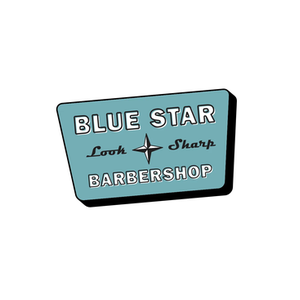 Blue Star Barbershop brand logo for bluestarbarbershop.com