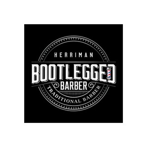 Bootlegged brand logo for bootleggedbarberco.com