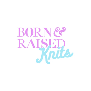 bornandraisedknits brand logo for bornandraisedknits.com