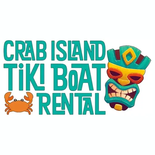 Crab Island Tiki Boat Rental brand logo for crabislandtikiboatrental.com
