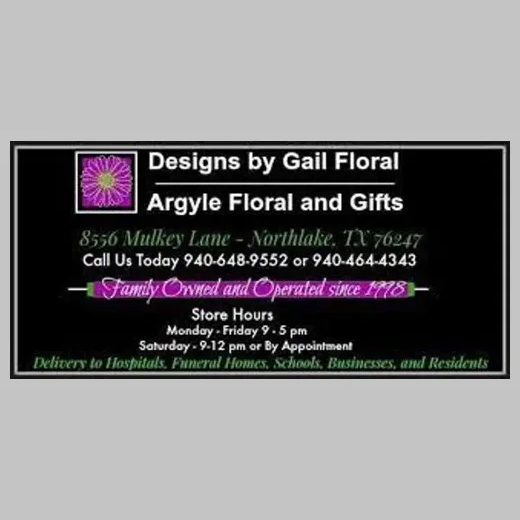 Designs by Gail brand logo for designsbygailfloral.com