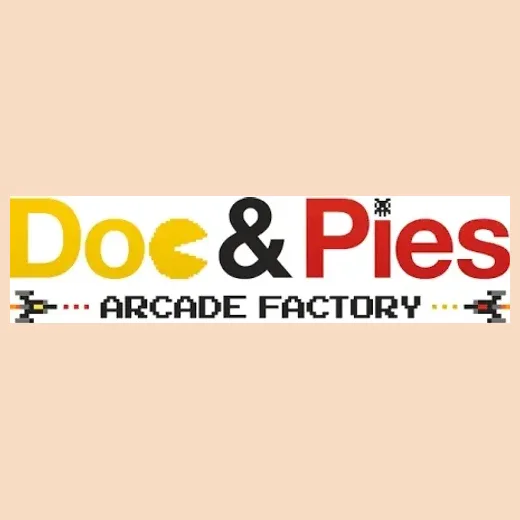 Doc & Pies Arcade Factory brand logo for docandpiesarcadefactory.com