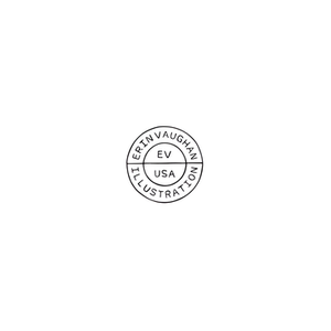Erin Vaughan brand logo for erinvaughanillustration.com