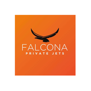 Falcona Private Jets brand logo for falconaprivatejets.com