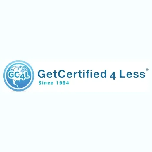 Get Certified 4 Less brand logo for getcertified4less.com