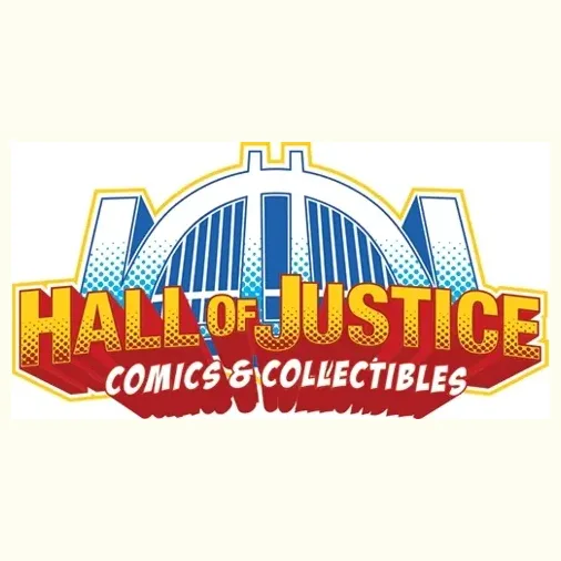 Hall of Justice Comics brand logo for hallofjusticecomics.com
