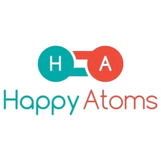 Happy Atoms brand logo for happyatoms.com