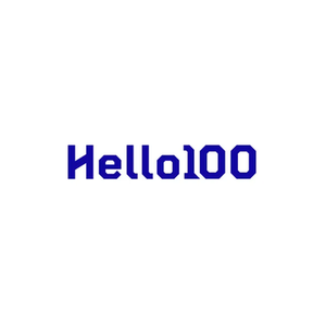 Hello 100 brand logo for hello100.com