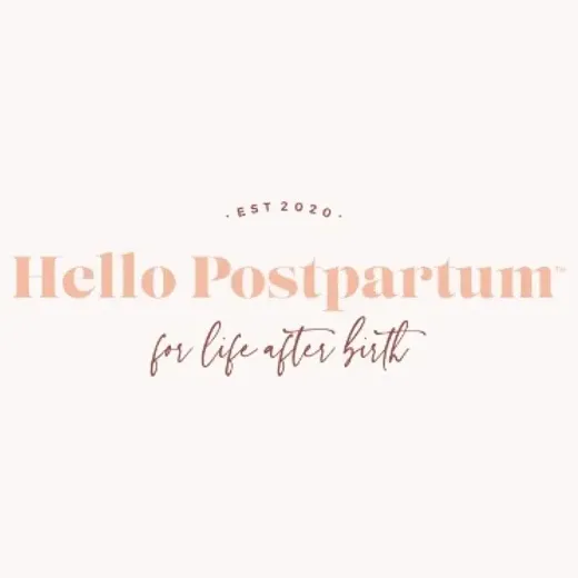 Hello Postpartum brand logo for hellopostpartum.com