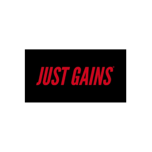 Just Gains brand logo for justgains.store