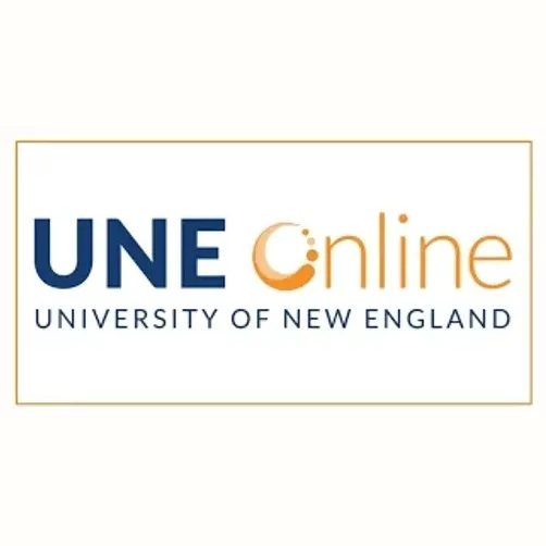 Une brand logo for online.une.edu