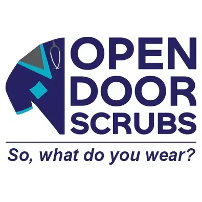 opendoorscrubs brand logo for opendoorscrubs.com