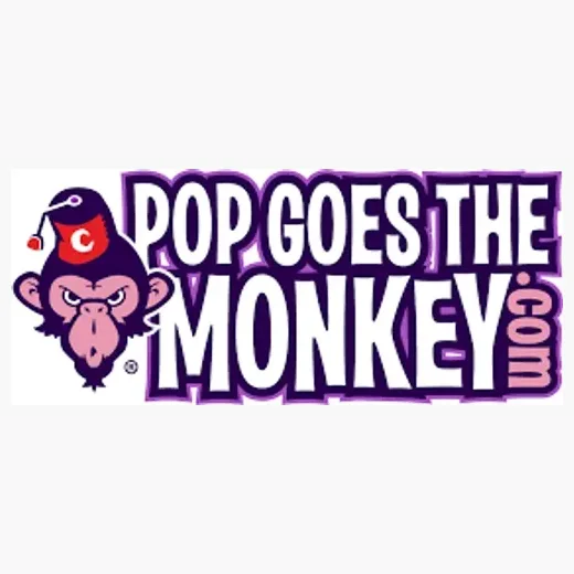 popgoesthemonkey brand logo for popgoesthemonkey.com