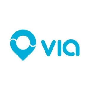 ridewithvia brand logo for ridewithvia.com