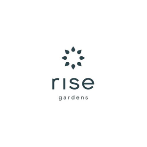 Rise Gardens brand logo for ca.risegardens.com