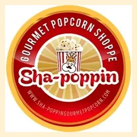 sha-poppingourmetpopcorn brand logo for sha-poppingourmetpopcorn.com