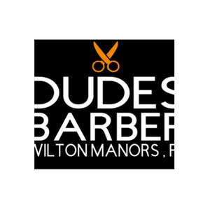 The Dudes' brand logo for dudesbarber.com