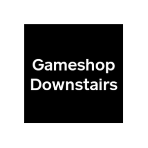 The Game Shop brand logo for gameshopdownstairs.com