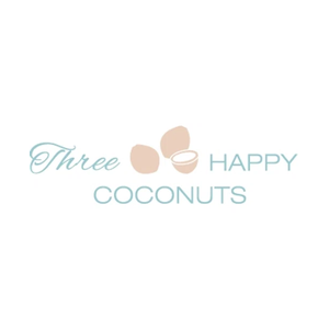 threehappycoconuts brand logo for threehappycoconuts.com