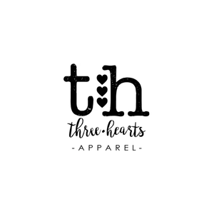 threeheartsapparel brand logo for threeheartsapparel.com