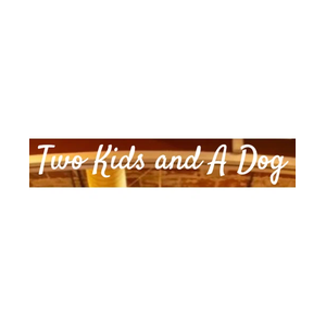 twokidsandadog brand logo for twokidsandadog.com