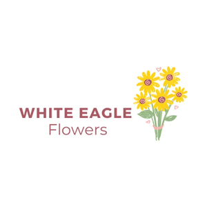 whiteeagleflowers brand logo for whiteeagleflowers.net